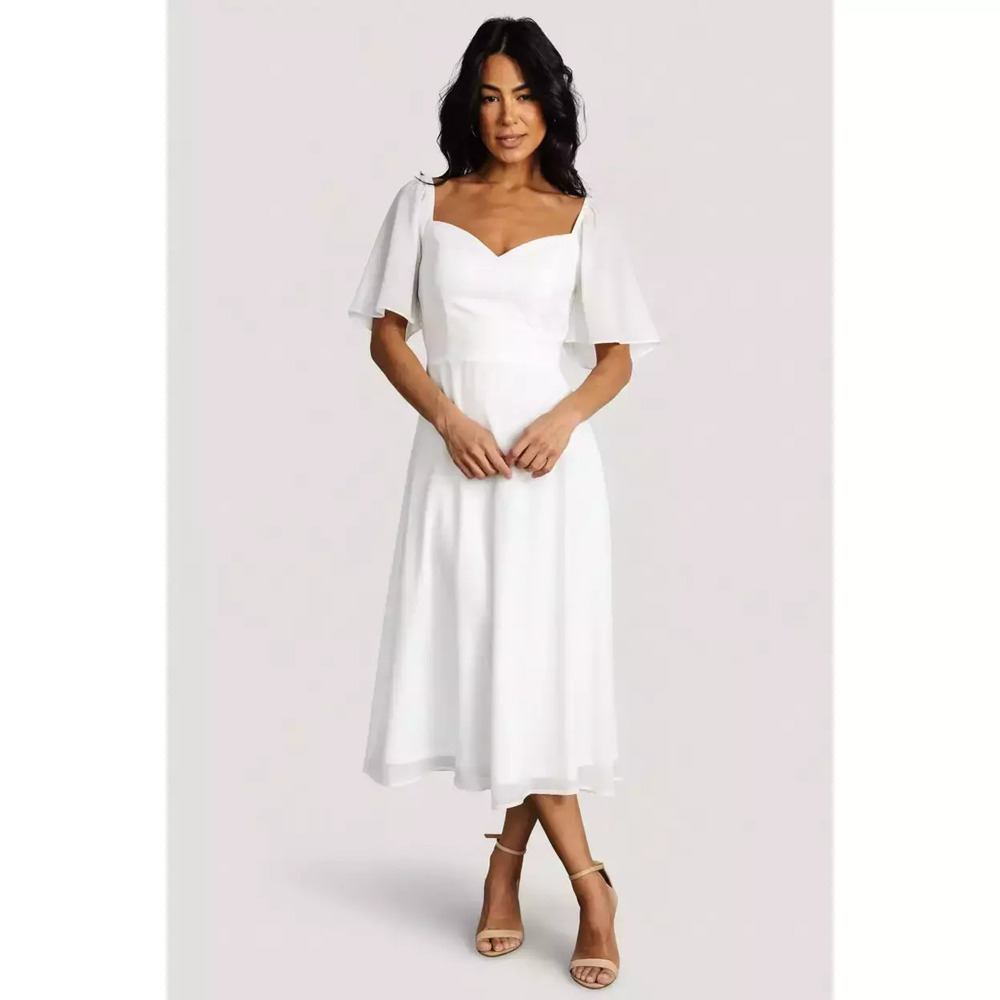 Baltic Born Colette Sweetheart Midi Dress | White Size MM